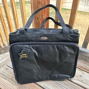 Pierre Cardin Black Leather Bag Luggage Edition